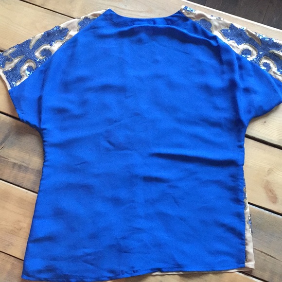 Tracy Reese Gold and Cobalt Sequin Top - Picture 4 of 4